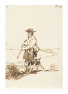 Francisco José De Goya Y Lucientes - A hunter with his dog in a landscape