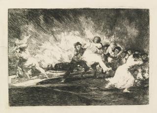Francisco José De Goya Y Lucientes - Escapan Entre Las Llamas (They Escape Through The Flames) (D. 160; H. 161)