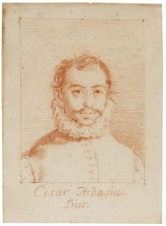 Francisco José de Goya y Lucientes - Portrait Of The Painter Cesar Arbasia, Bust-Length, Within Red Chalk Framing Lines
