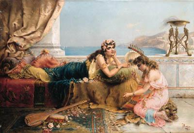 Francisco Masriera Y Manovens - The harp player