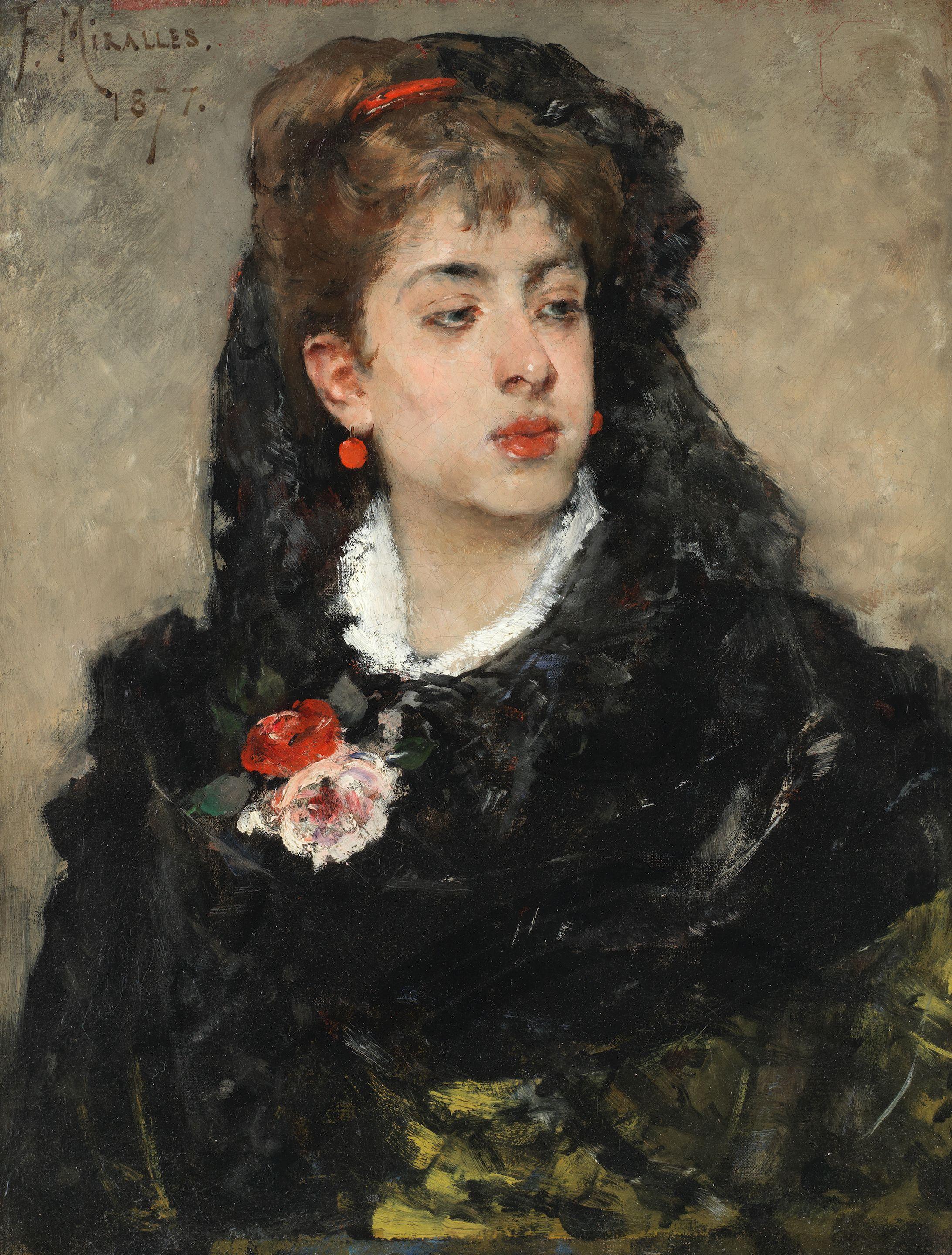 Francisco Miralles Y Galup - Portrait Of A Spanish Beauty