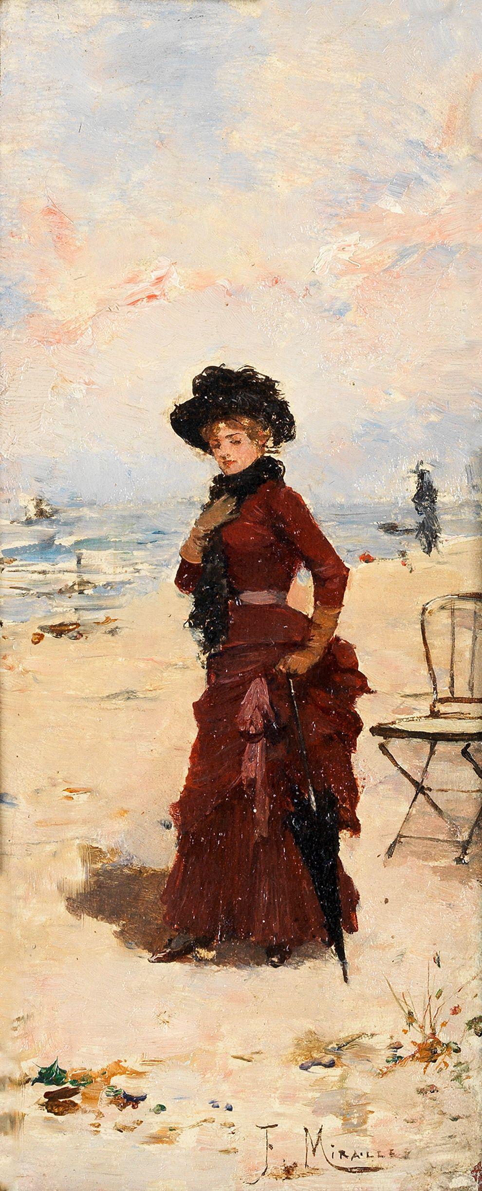 Francisco Miralles y Galup - The Promenade; On The Beach, A Pair