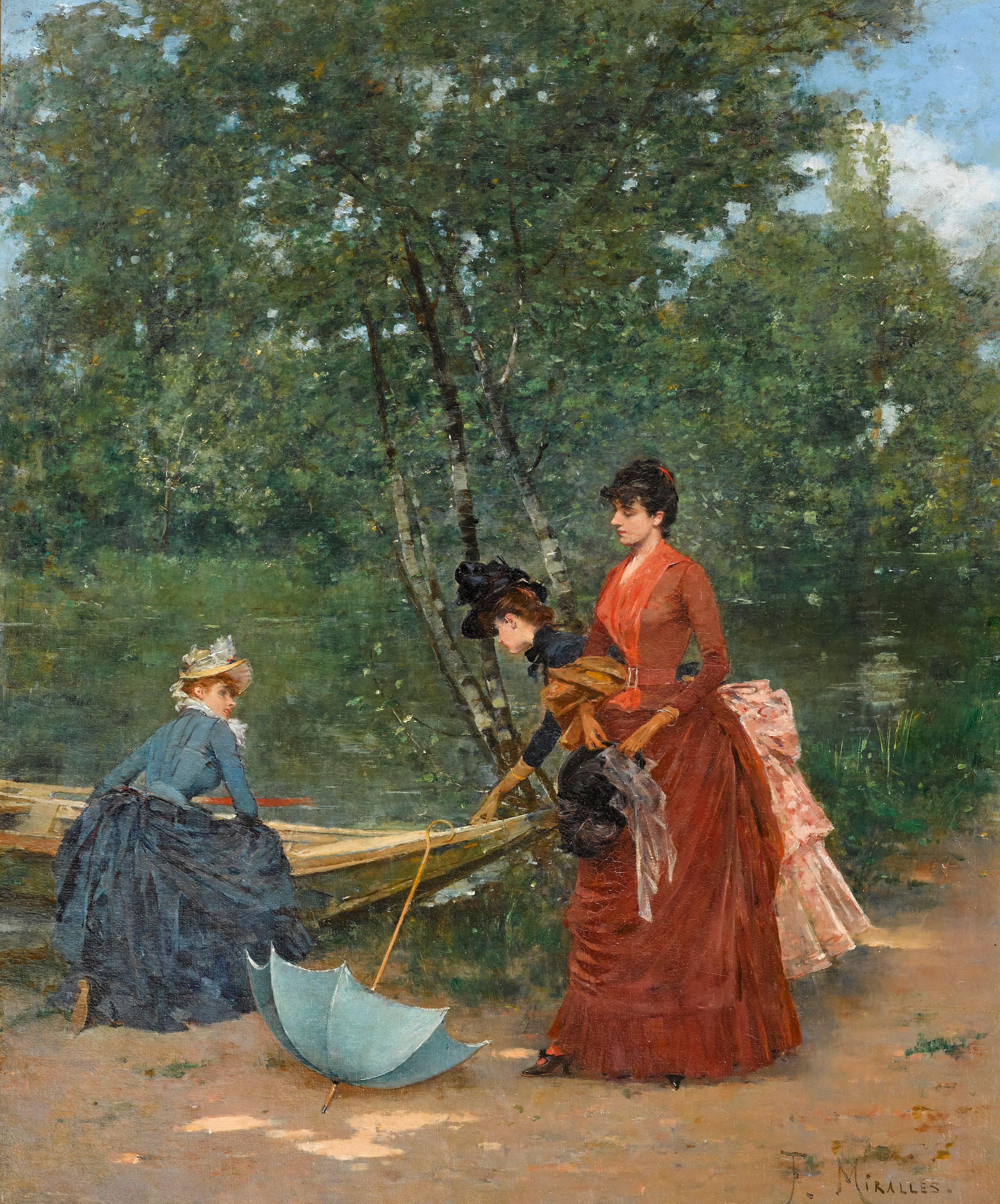 Francisco Miralles y Galup - Trois Parisiennes dans le Bois de Boulogne