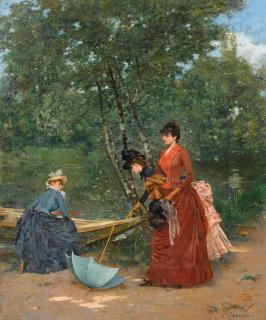 Francisco Miralles y Galup - Trois Parisiennes dans le Bois de Boulogne