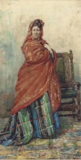 Francisco Pradilla y Ortiz - A moment of contemplation