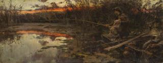 Francisco Pradillla Y Ortiz - Il vedovo (povero) | Paludi pontine presso Terracina. Italia