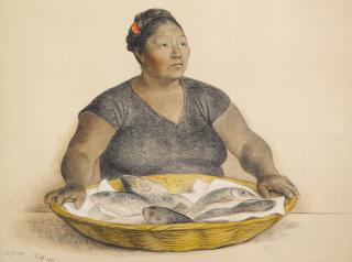 Francisco Zúñiga - Mujer con Pescados