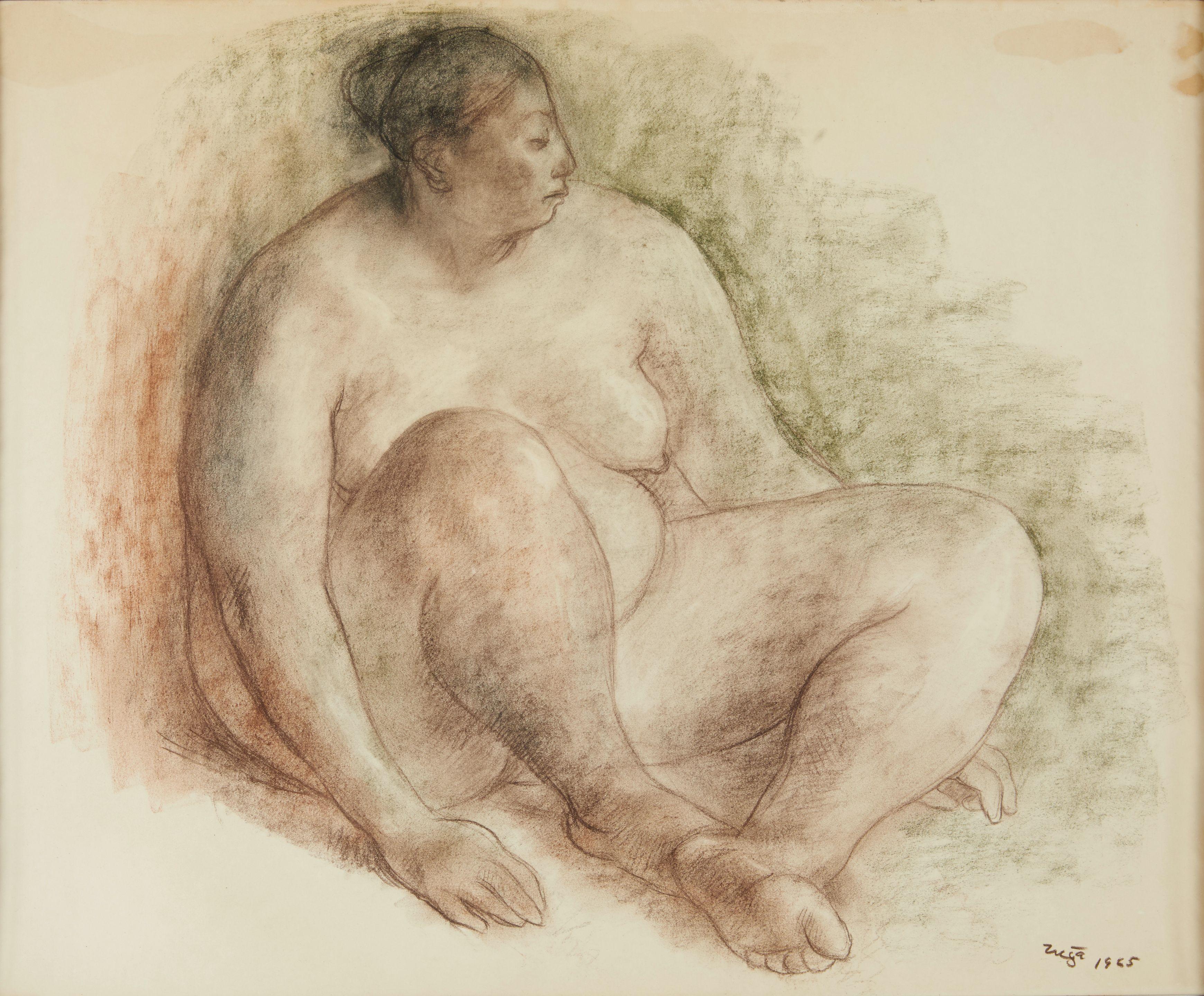 Francisco Zúñiga - Seated Woman sight size 20 x 24 in. (50.8 x 61.0 cm) framed 29 1/2 x 34 1/2 x 1 3/4 in.