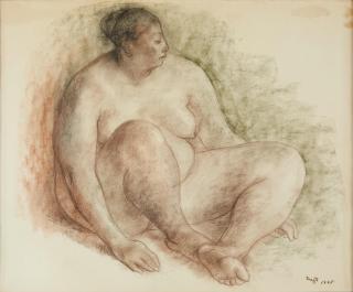 Francisco Zúñiga - Seated Woman sight size 20 x 24 in. (50.8 x 61.0 cm) framed 29 1/2 x 34 1/2 x 1 3/4 in.