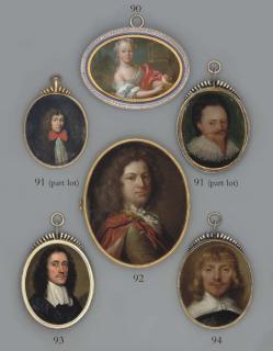 Franciszek Smiadecki - A Young Gentleman, In Black Coat With White Lawn Collar, Black Cloak, Long Curling Dark Brown Hair And Moustache