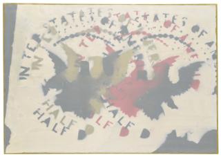 Franco Angeli - Senza Titoloenamel On Canvas And Tulle. Executed In The Late Sixties