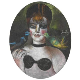 Franco Gentilini - Ragazza Con Uccelli