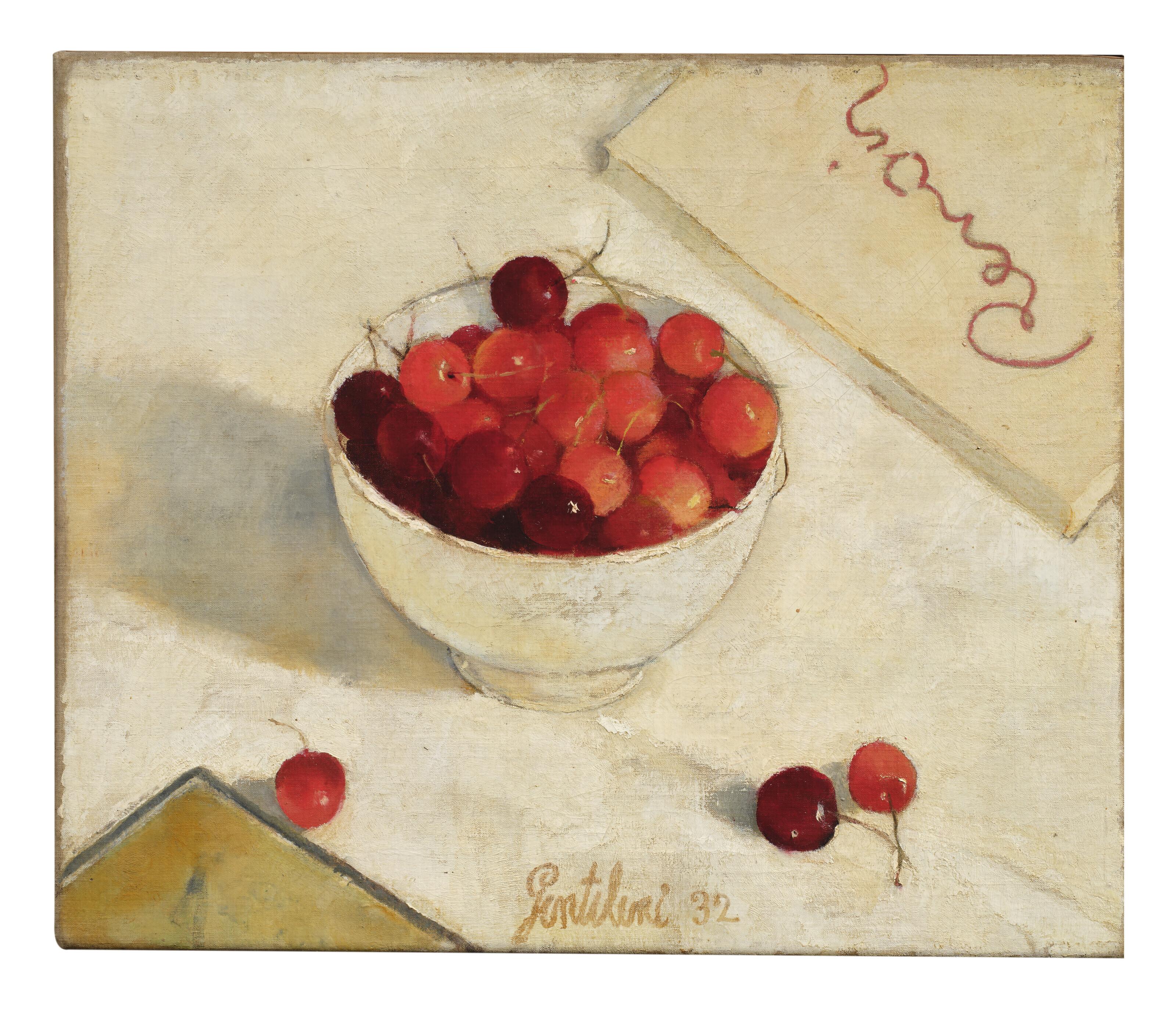 Franco Gentilini - Tazza con ciliegie