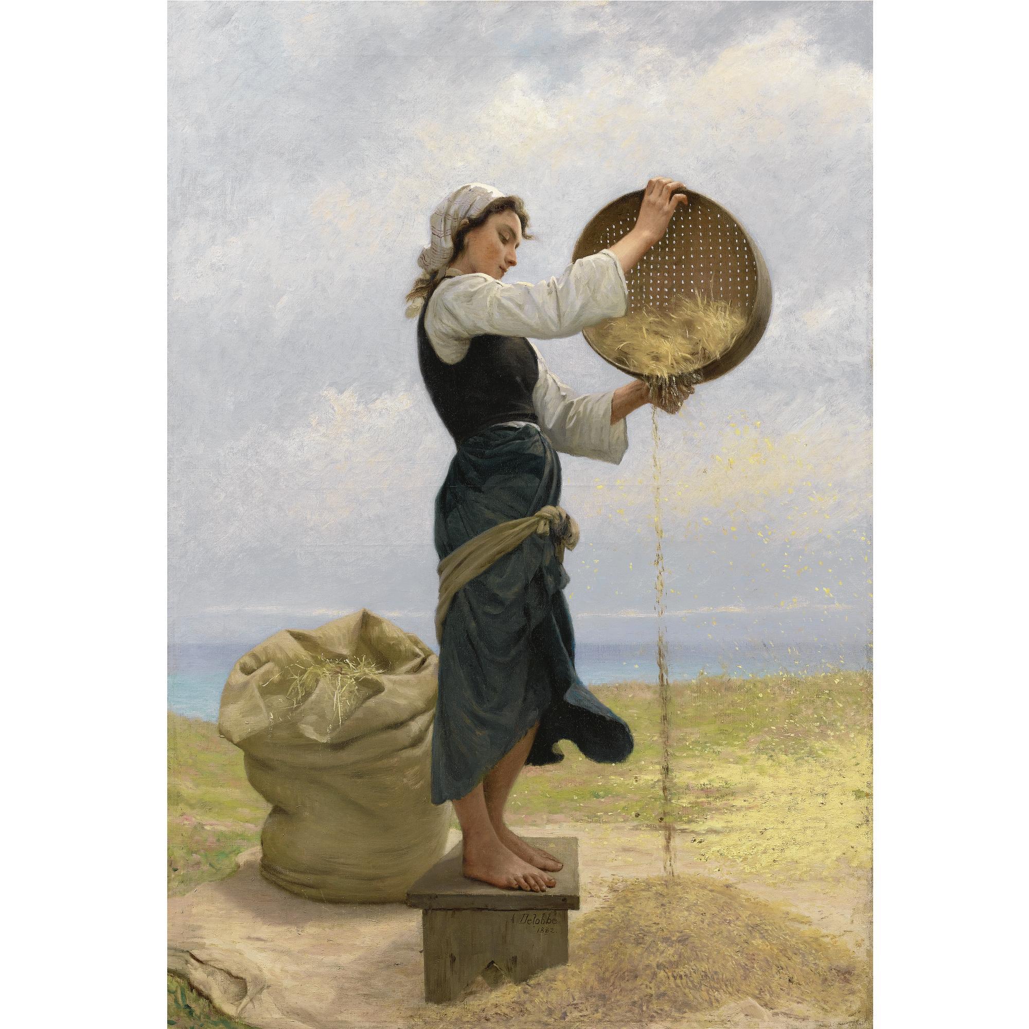 François-Alfred Delobbe - French Woman Sifting