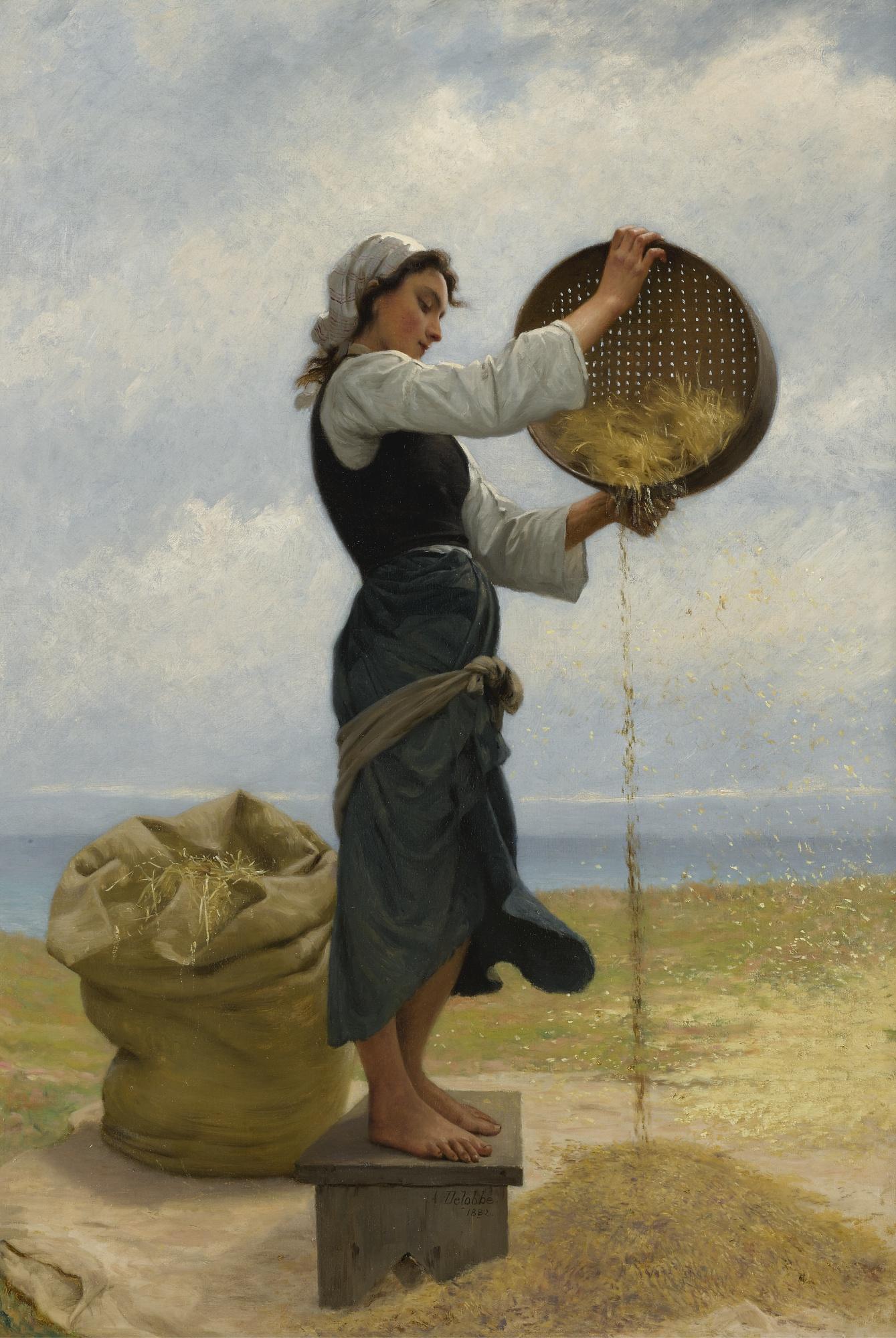 François Alfred Delobbe - French woman Sifting