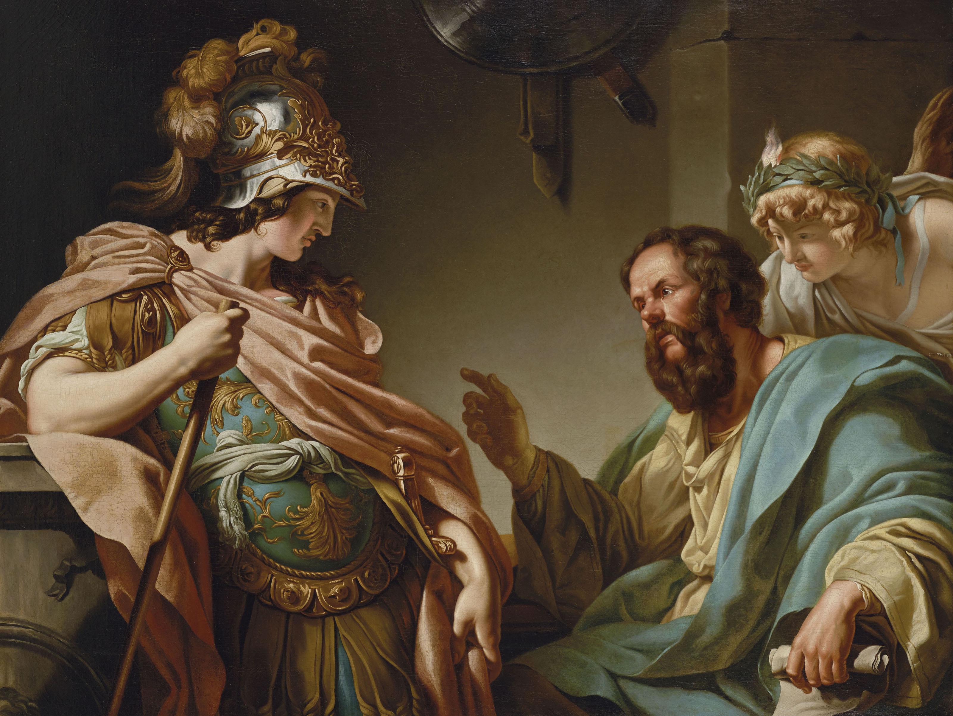 François-André Vincent - Alcibiade et Socrate  ou  Alcibiade recevant des leçons de Socrate