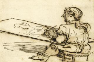 François-André Vincent - Caricature Of A Draftsman At Work