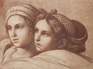 François-André Vincent - Deux têtes de femmes