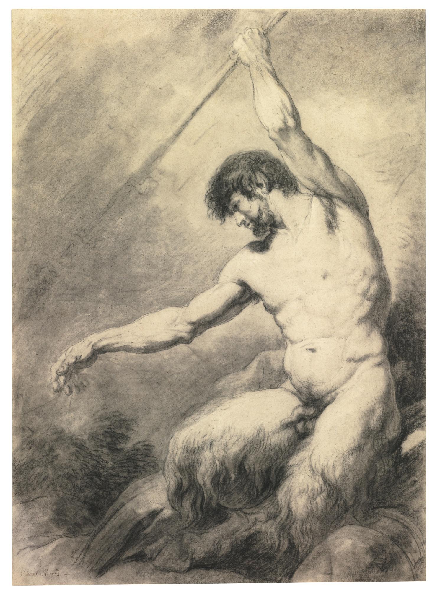 François-André Vincent - Satyr Brandishing A Hunting Spear