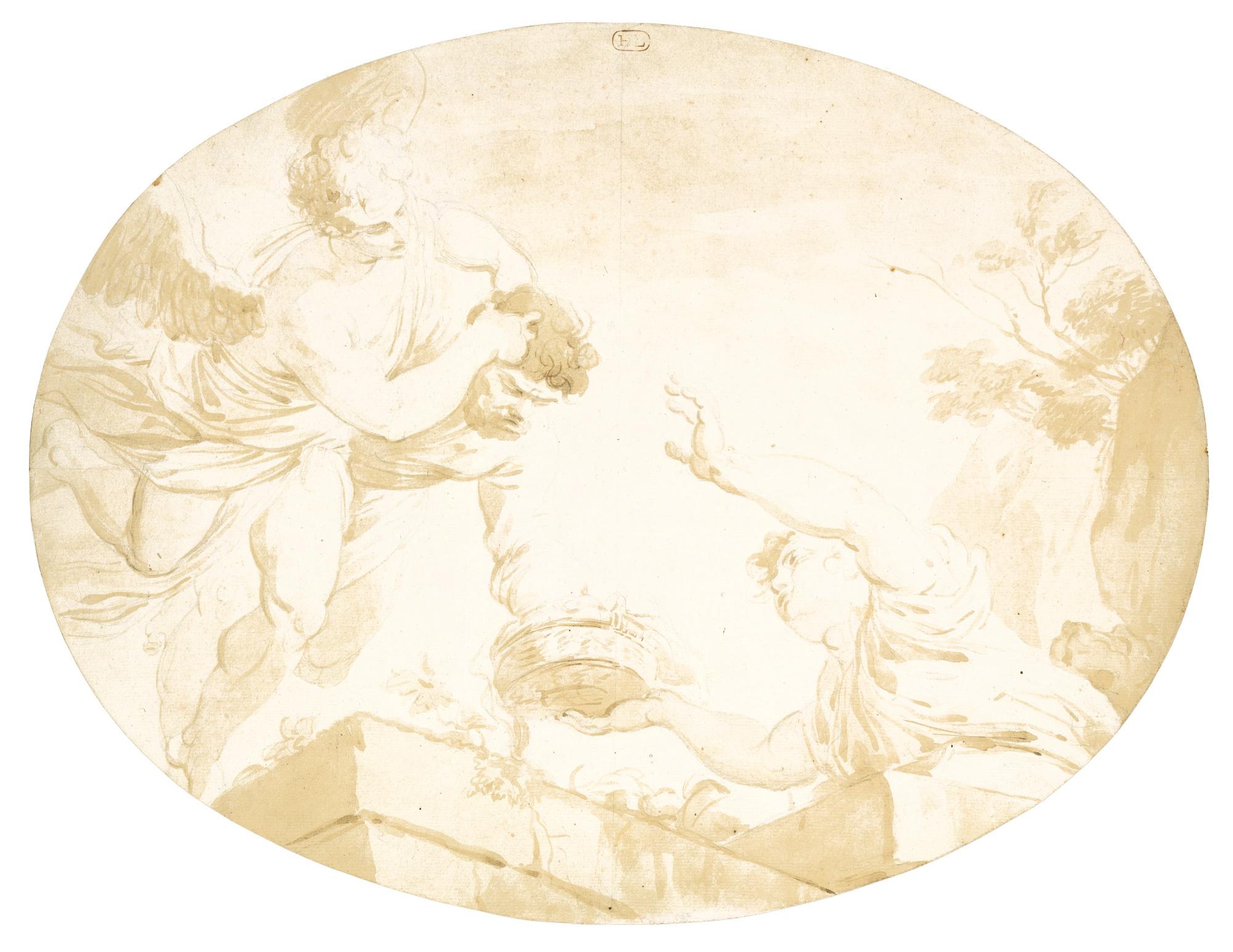 François-André Vincent - Three Figures Seen From Below, Possibly A Design For A Ceiling