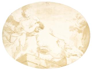 François-André Vincent - Three Figures Seen From Below, Possibly A Design For A Ceiling