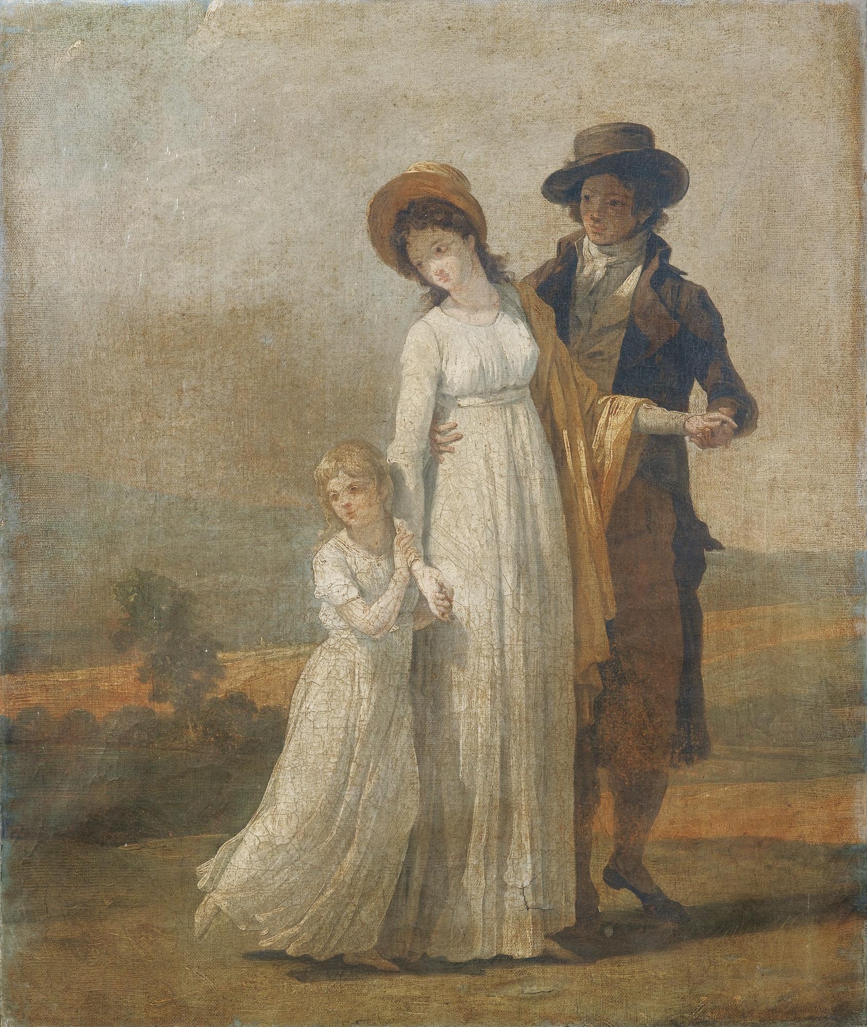 François-André Vincent - Un Jeune Couple Et Une Fillette, Etude Pour La Leçon D\'Agriculture 