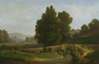 François Antoine Léon Fleury - Man Resting In A Landscape