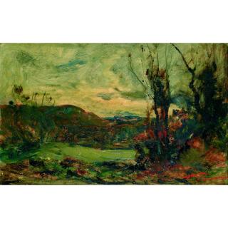 François-Auguste Ravier - Paysage Aux Arbres Nus À Droite