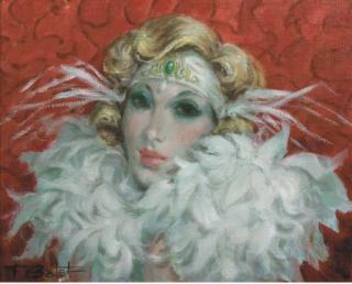 François Batet - Sur fond rouge