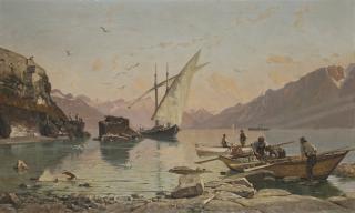 François Bocion - Bord Du Lac À Rivaz, 1883