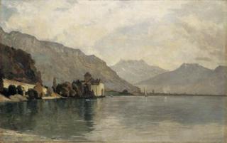 François Bocion - Château de Chillon et lac Léman, 1889