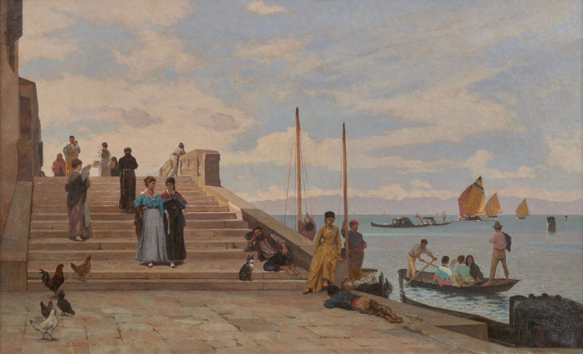 François Bocion - Le Quai Des Esclavons, 1875