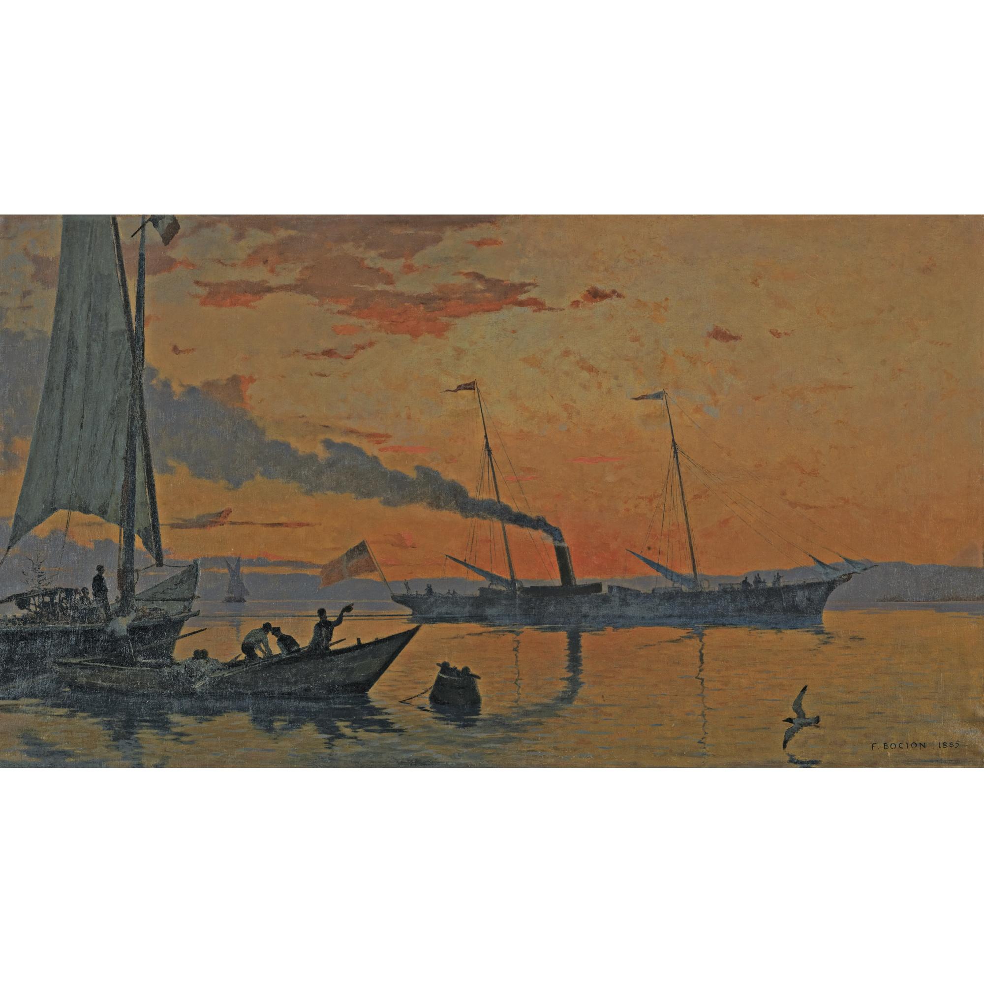 François Bocion - Les Feux Du Soir, 1885 Sunset Atmosphere, 1885