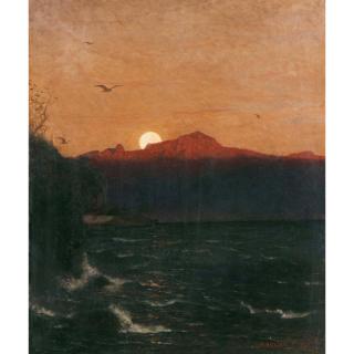 François Bocion - Lever Du Soleil Devant Le Grammont, 1870 Sunrise In Front Of Le Grammont, 1870