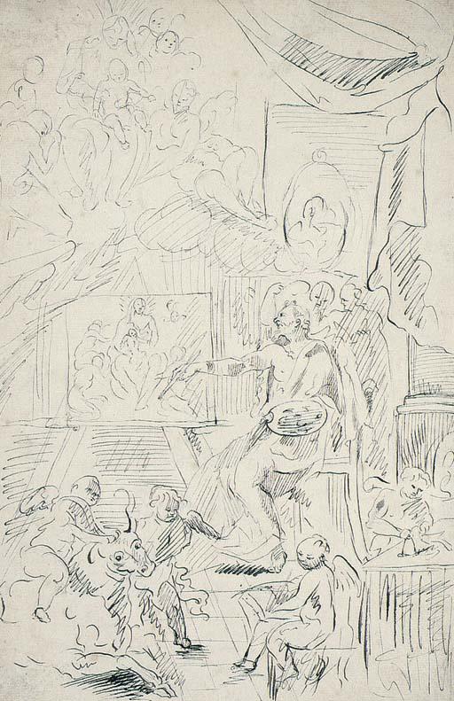 François Boitard - Saint Luke painting the Madonna and Child