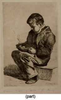 Francois Bonvin - Enfant mangeant sa soupe