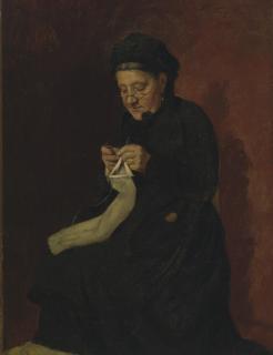 François Bonvin - French femme Tricotant