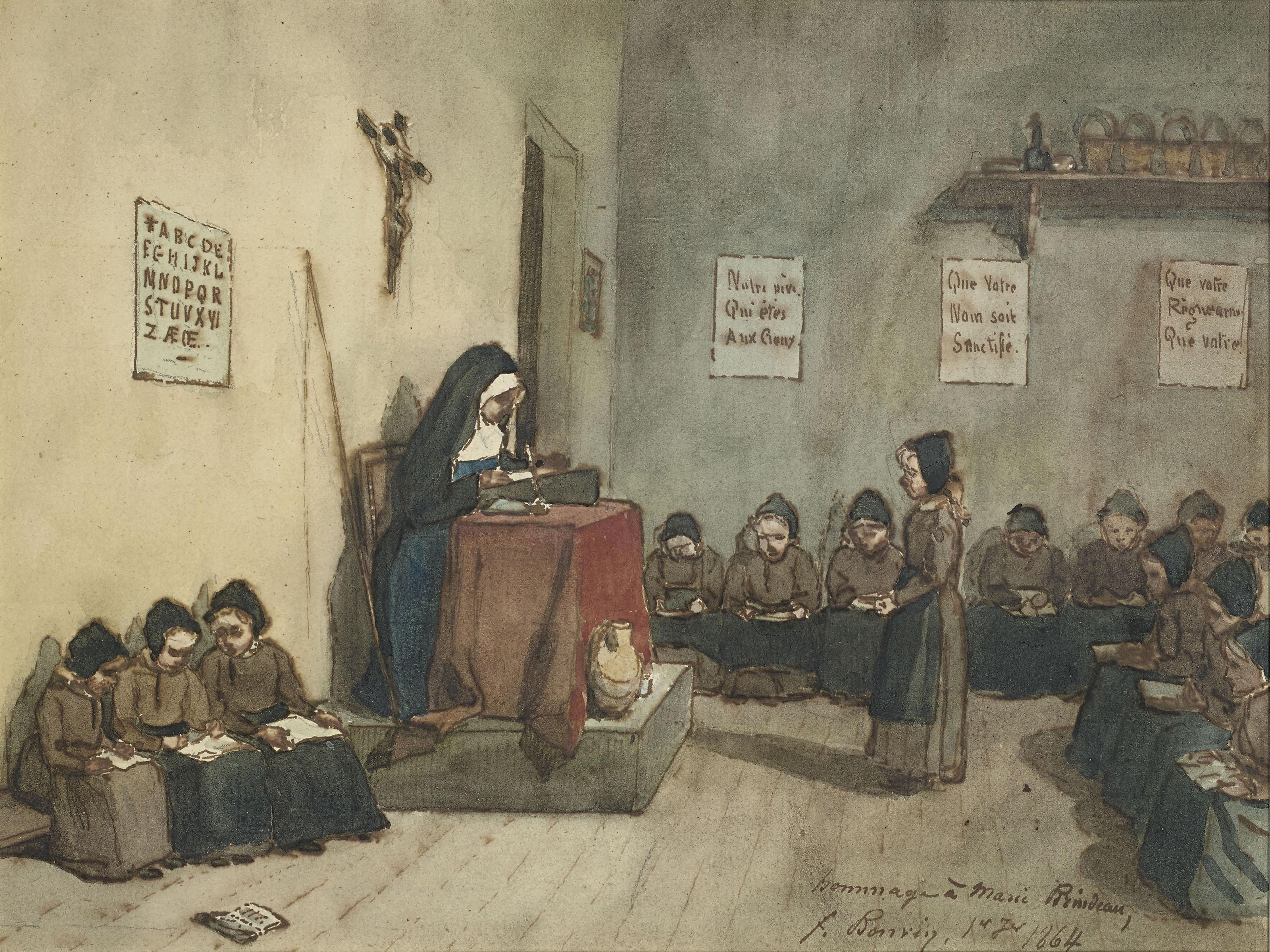 François Bonvin - La récitation devant la classe