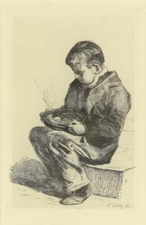 François Bonvin - Le petit mangeur de soupe; and a Paris street scene