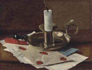 François Bonvin - Nature Morte À La Bougie