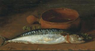 Francois Bonvin - Nature morte au maquereau