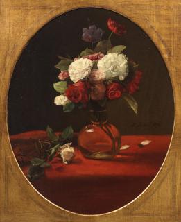 François Bonvin - Still life of flowers