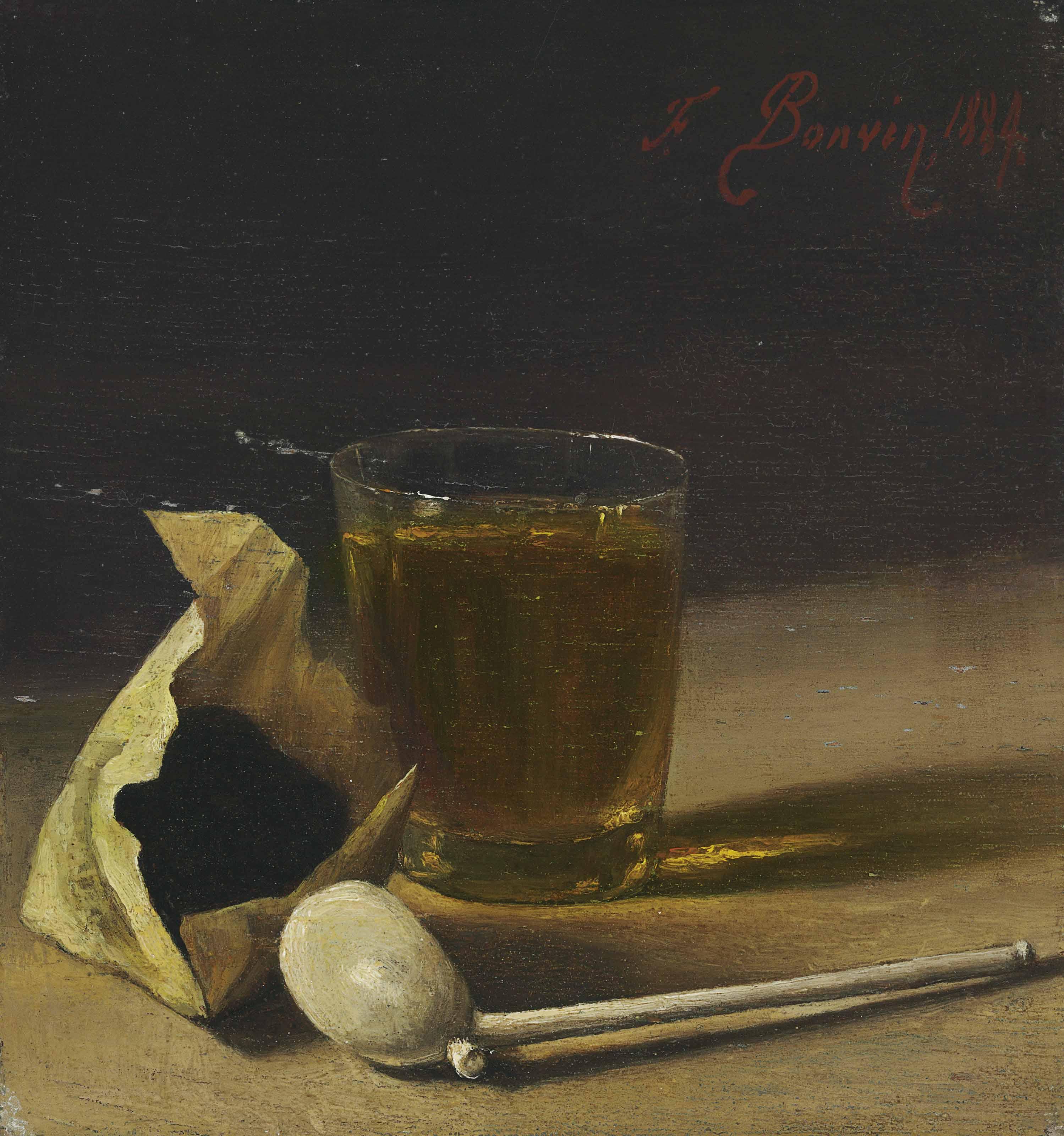 François Bonvin - Still Life with a Pipe