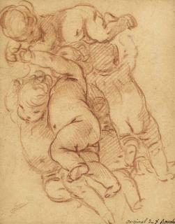 François Boucher - Groupe de putti volant