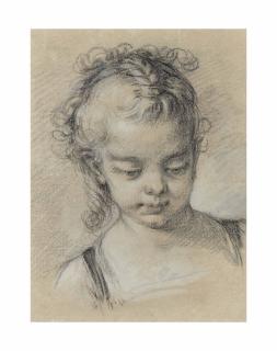 François Boucher - Head and shoulders of a young girl
