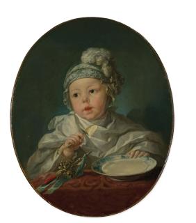 François Boucher - Le duc de Montpensier enfant prenant sa bouillie