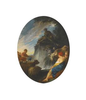 François Boucher - Les Bergers À La Fontaine