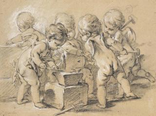 François Boucher - Putti Dans Une Forge: Allégorie Du Feu