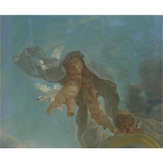 François Boucher - Putti With Doves, A Fragment