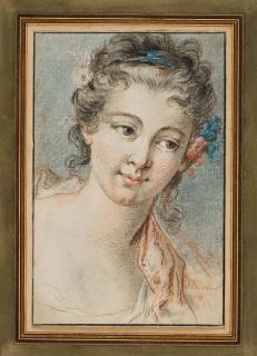 François Boucher - Tête de femme.